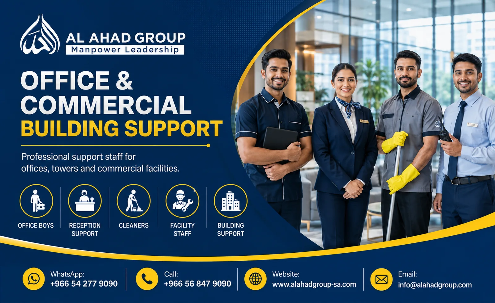 فريق AL AHAD GROUP لدعم تخطيط القوى العاملة حسب القطاع لأصحاب الأعمال في الجبيل بالمملكة العربية السعودية