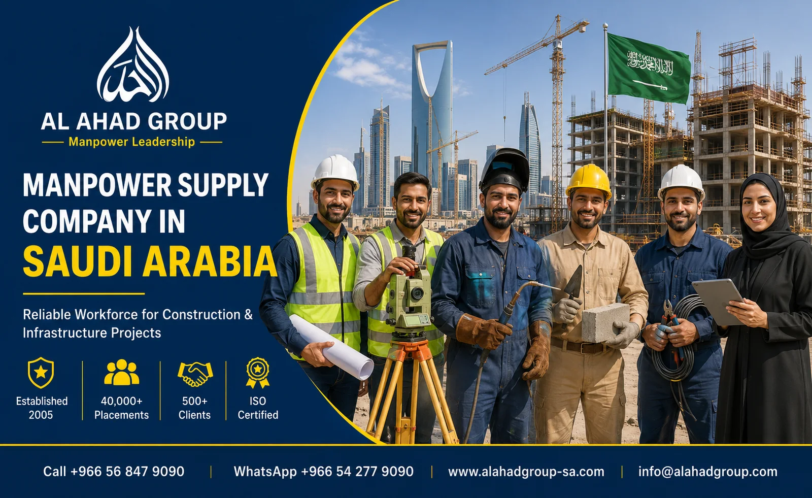 فريق AL AHAD GROUP لدعم توريد القوى العاملة لأصحاب الأعمال في الجبيل بالمملكة العربية السعودية